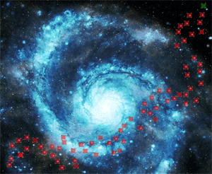 Ansicht der Galaxiekarte im Strategie Browsergame Final Cumeda